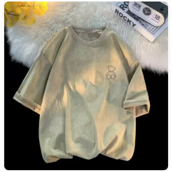 熱賣小熊印花短袖T恤男（卡其色【M_5XL碼】（下單後聯繫客服確認發貨尺碼）