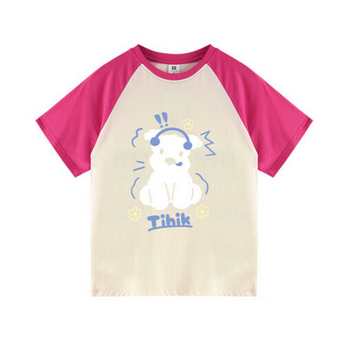 Hot selling raglan short-sleeved T-shirt [Rose Red Apricot] [S-XL] (please contact customer service to confirm the delivery size after placing the order)