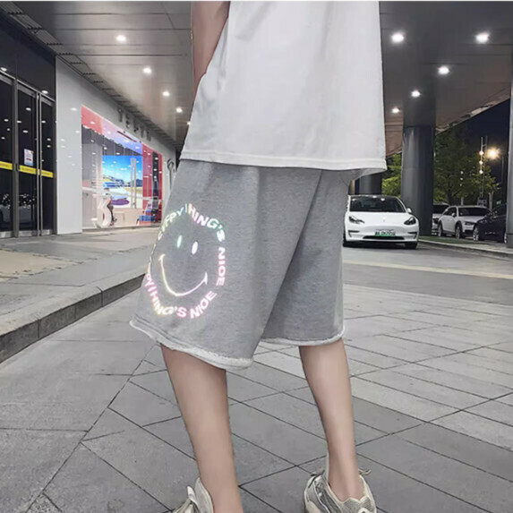 新款反光短褲男（灰色【M_5XL碼】（下單後聯繫客服確認發貨尺碼）