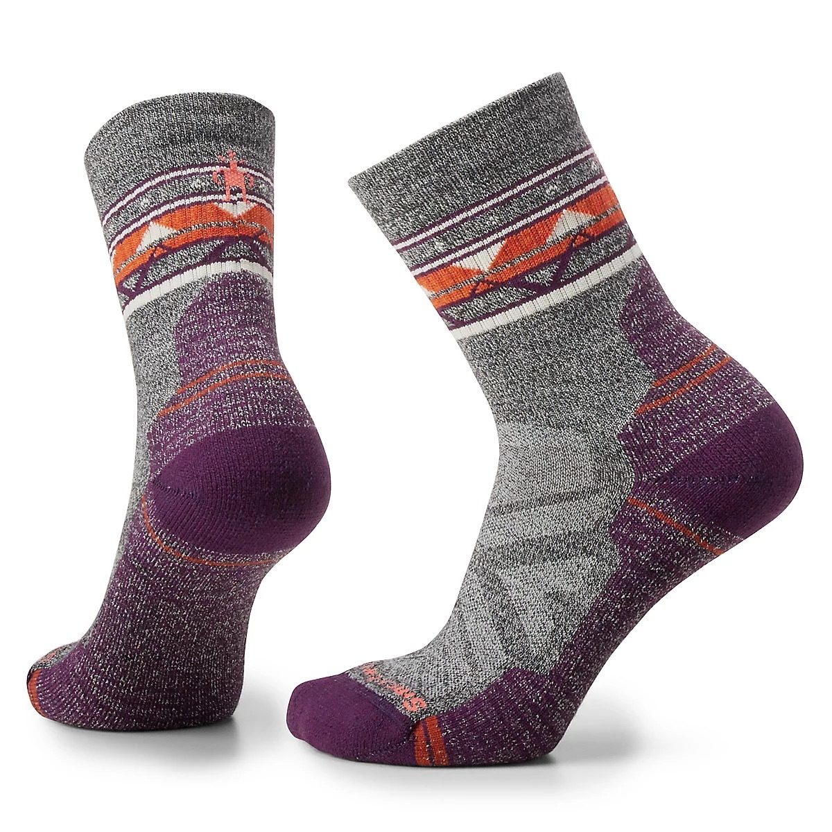 Smartwool 女 機能戶外全輕量減震民族風印花中筒襪 Women's Hike Light Cushion Zig Zag Valley Mid Crew Socks 淡灰 SW001580H85 [HappyOutdoor]