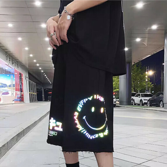 新款反光短褲男（黑色【M_5XL碼】（下單後聯繫客服確認發貨尺碼）