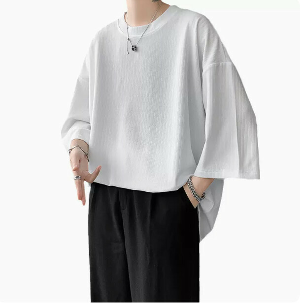 Loose drape T-shirt (white M-5XL) (contact customer service to confirm shipping size after placing an order)