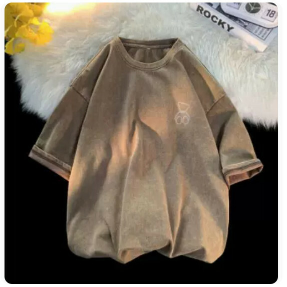 熱賣小熊印花短袖T恤男（咖啡色【M_5XL碼】（下單後聯繫客服確認發貨尺碼）