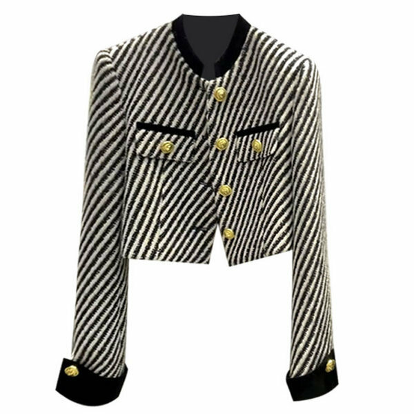 Hot selling striped short jacket (picture color S size/L size) (please contact customer service to confirm the delivery size after placing the order)