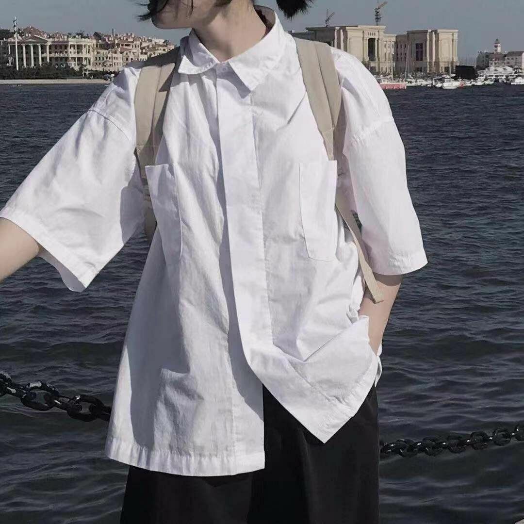 Women's Short Sleeve Shirt (White) (S-2XL) (Contact customer service to confirm the shipping size after placing an order)