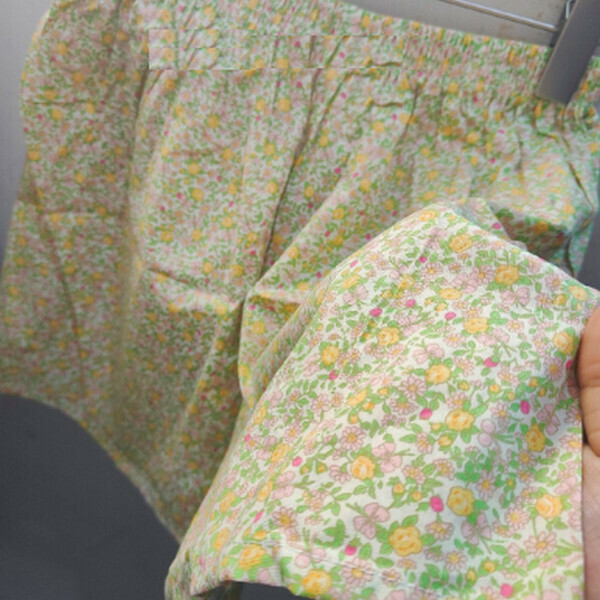 熱賣夏天高腰顯瘦闊腿短褲寬松休閑睡褲【碎花綠】【均碼】