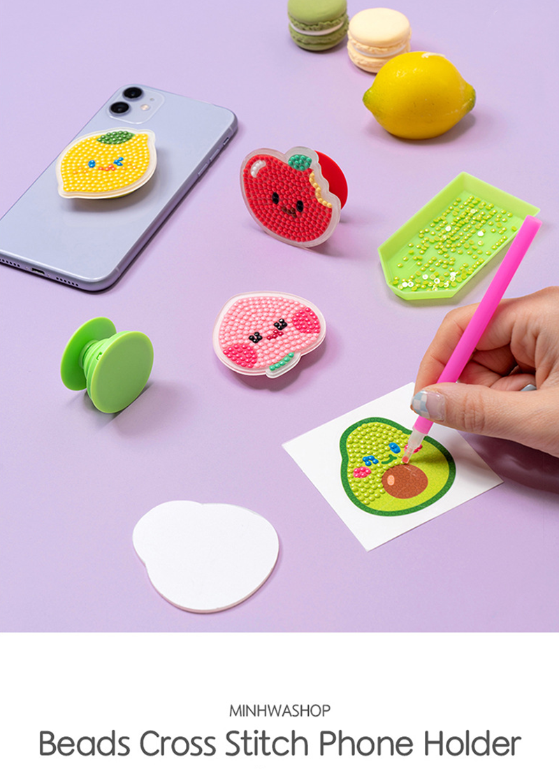 DIY韓國原創設計鑽石貼畫手機支架材料包 A8059
