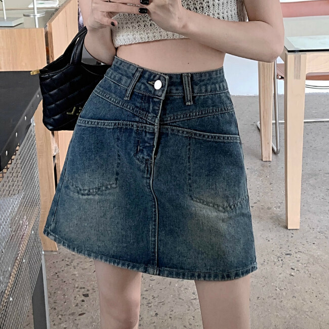 Hot Selling Denim Skirt (S-XL) (Blue) (Contact customer service after placing order to confirm delivery size)