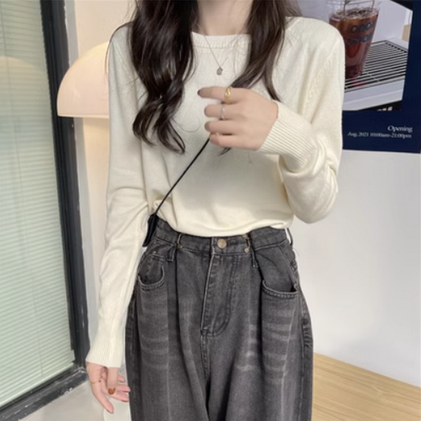 Knitwear women's underwear with long sleeves loose thin and gentle wind (apricot) ( size: one size)
