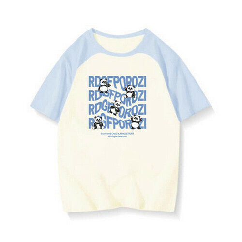 Hot selling raglan short-sleeved T-shirt [light blue with apricot] [S-XL size] (please contact customer service to confirm the delivery size after placing the order)