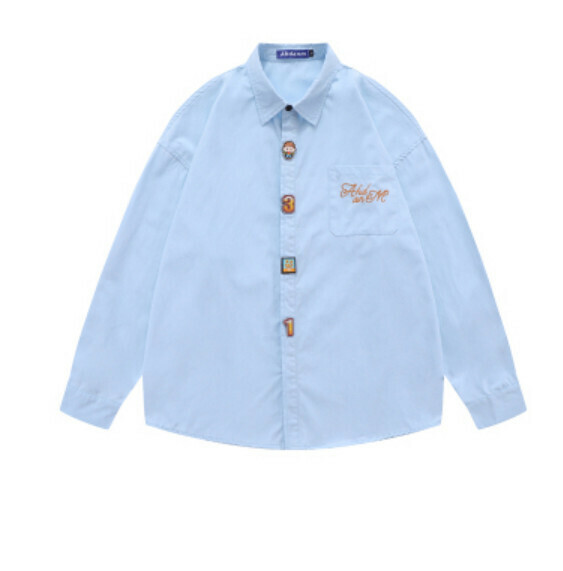爆款復古簡約長袖襯衫（藍色）【M-XL碼】【下單後聯絡客服確認發貨尺碼】