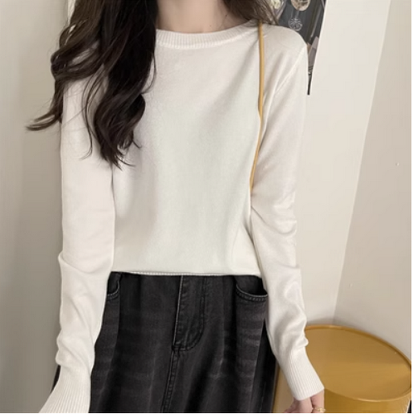 Knitwear Women's Underwear Long Sleeves Loose Slim Gentle Wind (White) (Size: One Size)