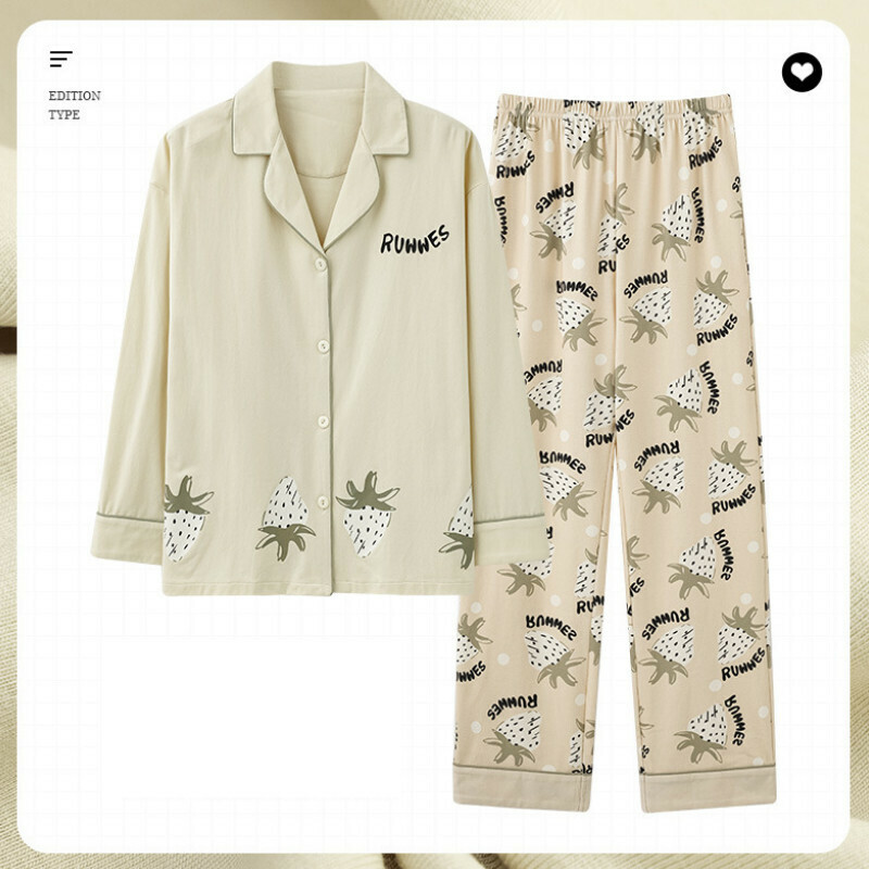 Cotton long-sleeved pajama set [M-XXXL size AM34469] [Contact customer service to confirm the shipping size after placing an order]