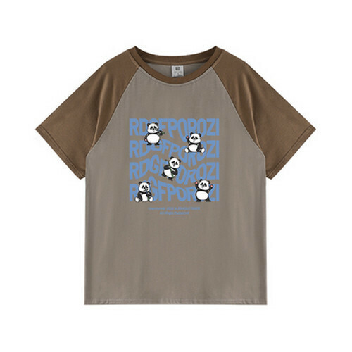 Hot selling raglan short-sleeved T-shirt [Coffee color] [S-XL size] (please contact customer service to confirm the delivery size after placing the order)