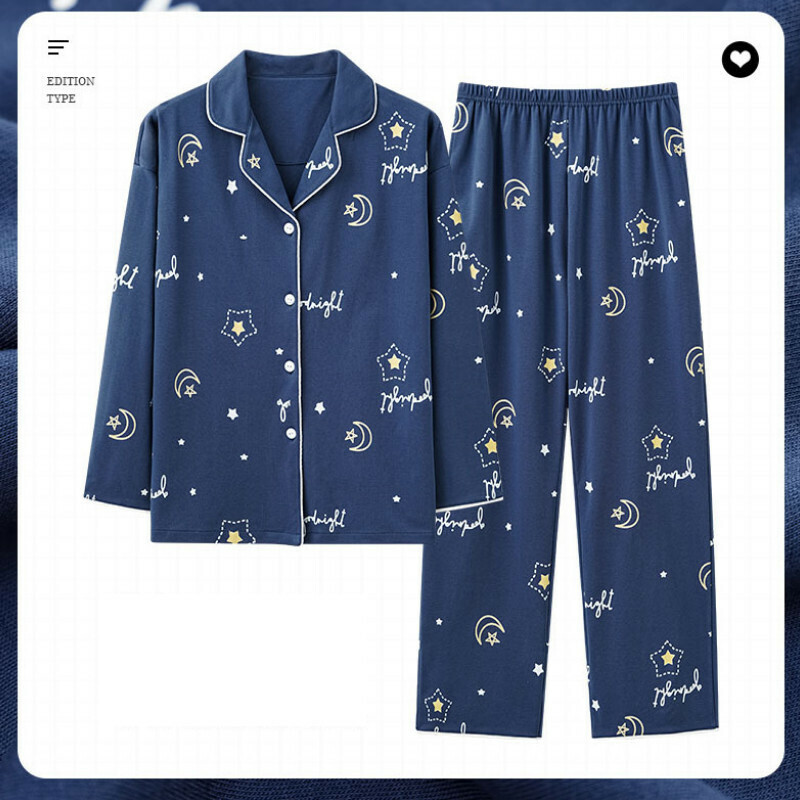 Cotton long-sleeved pajama set [M-XXXL size AM34470] [Contact customer service to confirm the shipping size after placing an order]