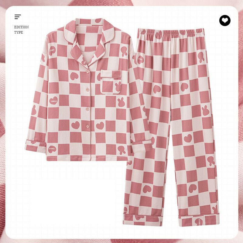 Cotton long-sleeved pajama set [M-XXXL size AM34472] [Contact customer service to confirm the shipping size after placing an order]