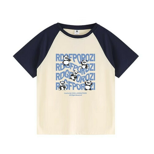 Hot selling raglan short-sleeved T-shirt [Navy Blue Apricot] [S-XL] (please contact customer service to confirm the delivery size after placing the order)