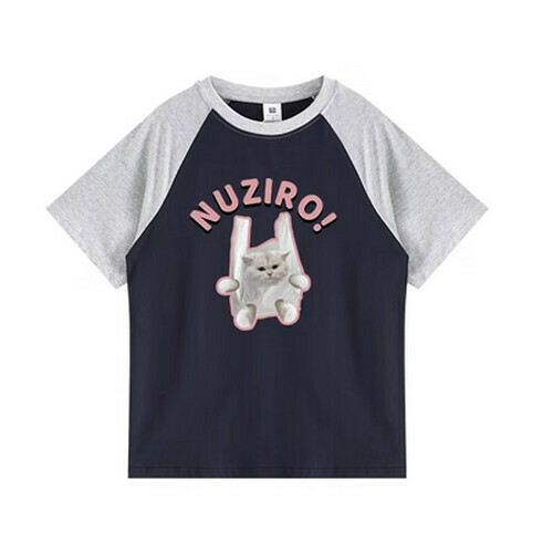 Hot selling raglan short-sleeved T-shirt [light gray blue] [S-XL size] (please contact customer service to confirm the delivery size after placing the order)