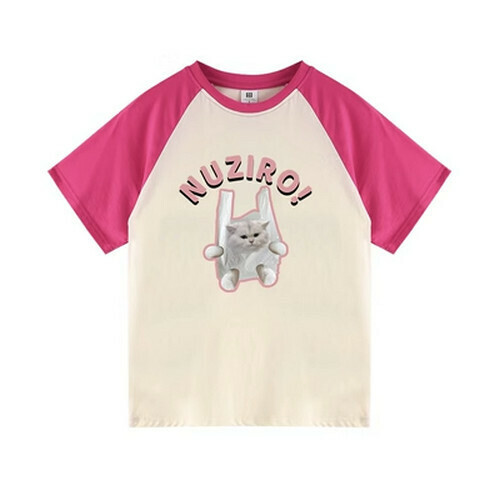 Hot selling raglan short-sleeved T-shirt [Rose Red Apricot] [S-XL] (please contact customer service to confirm the delivery size after placing the order)