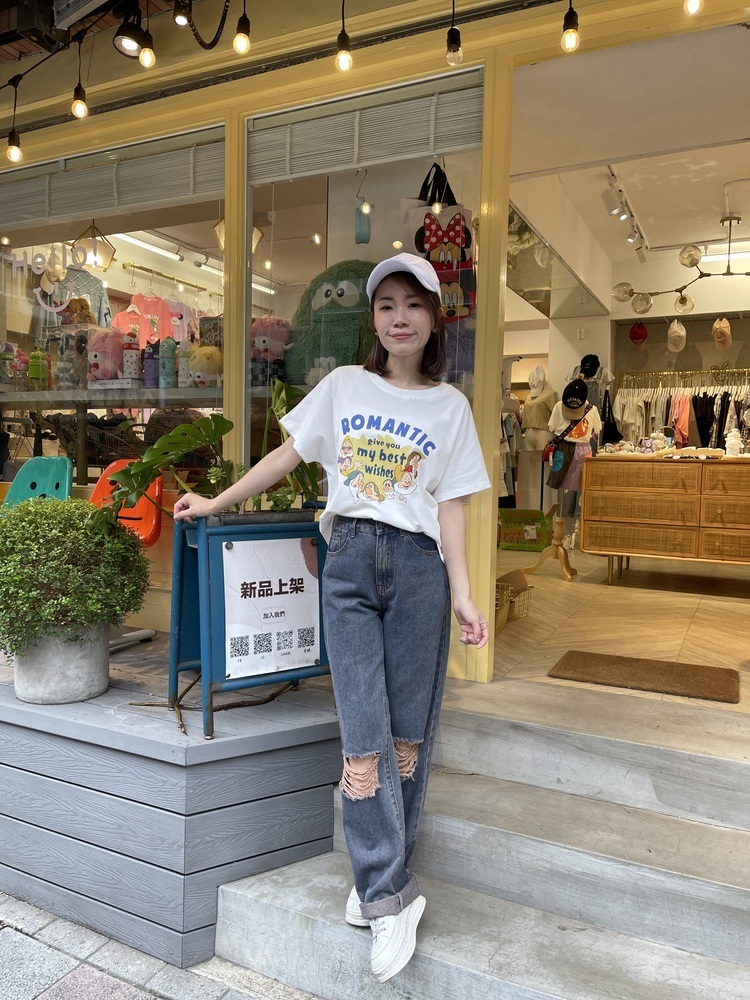 刷舊撞色大破褲