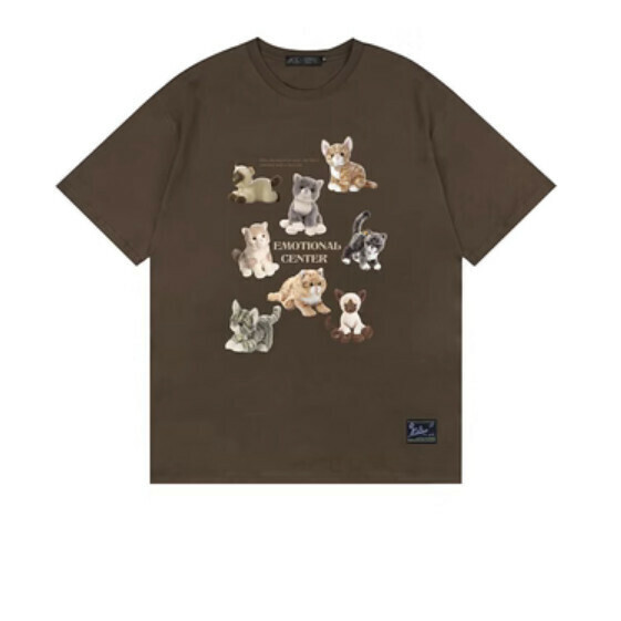 Summer loose short sleeve T (brown) [M-2XL size] [Contact customer service to confirm the shipping size after placing an order]
