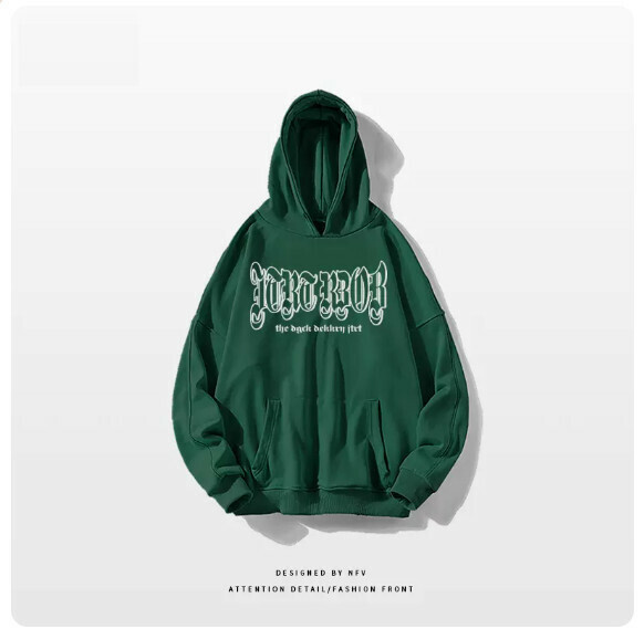 新款連帽衛衣【M-3XL】【墨綠色-薄款】(下單後聯絡客服確認發貨尺碼) 