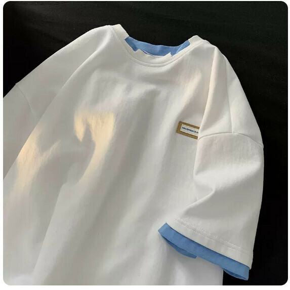 新款假兩件短袖T恤男（白色【M_2XL碼】（下單後聯繫客服確認發貨尺碼）
