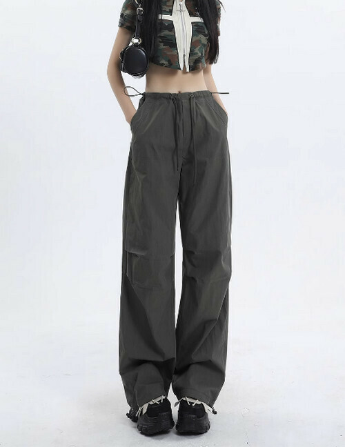 Hot selling drawstring overalls [grey green extended pants] [XS-XL sizes] (please contact customer service to confirm the delivery size after placing the order)