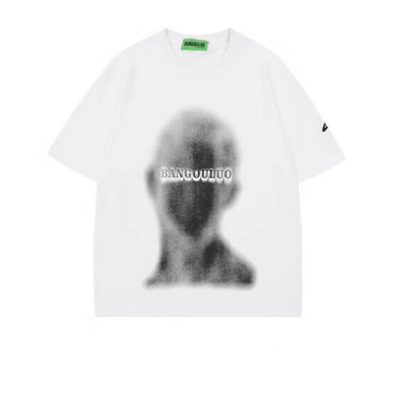 Summer graffiti print short sleeve T (white) [S-XL size] [Contact customer service to confirm the shipping size after placing an order]
