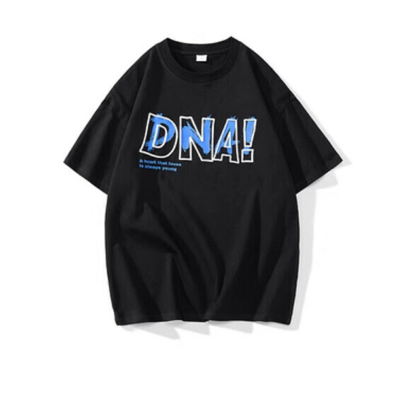 Summer Hip Hop Letter Graffiti Short Sleeve T (Black) [S-3XL Size] [Contact Customer Service to Confirm Shipping Size After Placing an Order]