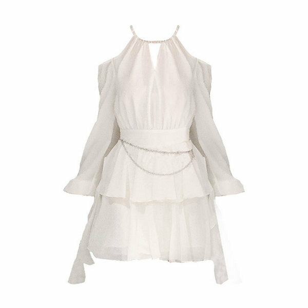 熱賣掛脖連衣裙（ 杏色 S碼-L碼）（下單後請聯絡客服確認發貨尺碼）