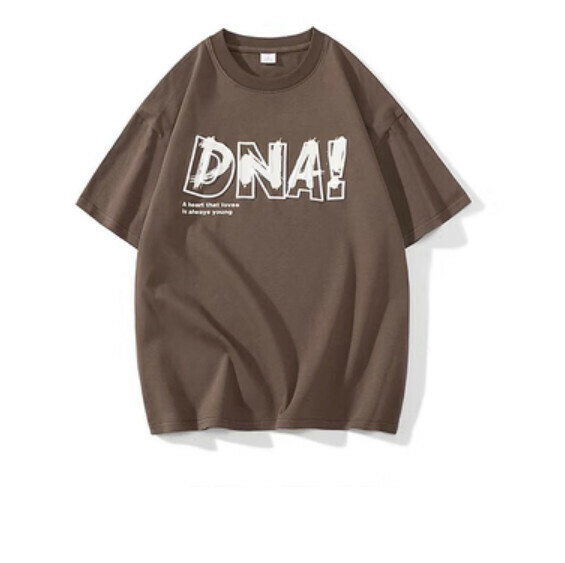 Summer Hip Hop Letter Graffiti Short Sleeve T (Dark Brown) [S-3XL Size] [Contact Customer Service to Confirm Shipping Size after Placing an Order]