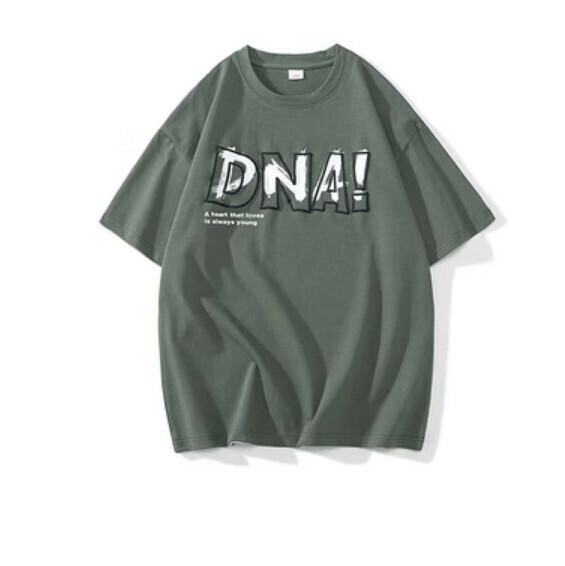 Summer Hip Hop Letter Graffiti Short Sleeve T (Army Green) [S-3XL Size] [Contact Customer Service to Confirm Shipping Size After Placing an Order]