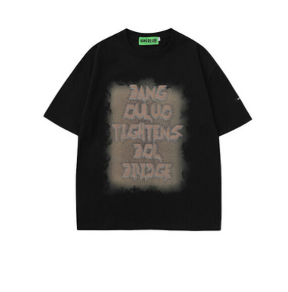 Alphabet graffiti short sleeve T (black) [S-XL size] [Contact customer service to confirm the shipping size after placing an order]