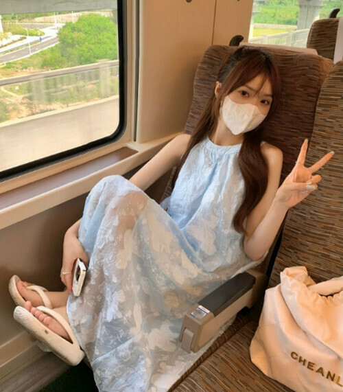 Hot Selling Sleeveless Halter Long Dress [Gray] [One Size Fits All]
