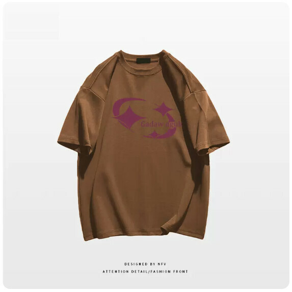 熱賣純棉短袖T恤【M-3XL】【棕色-220g】(下單後聯絡客服確認發貨尺碼) 