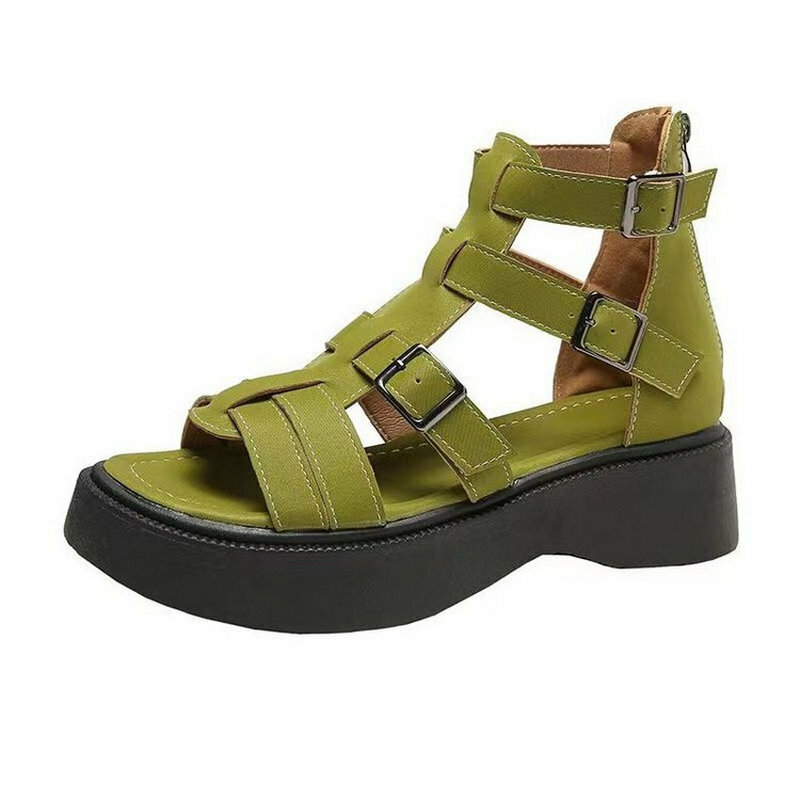 Hot selling thick-soled Roman shoes (green size 35-40) (please contact customer service to confirm the delivery size after placing the order)