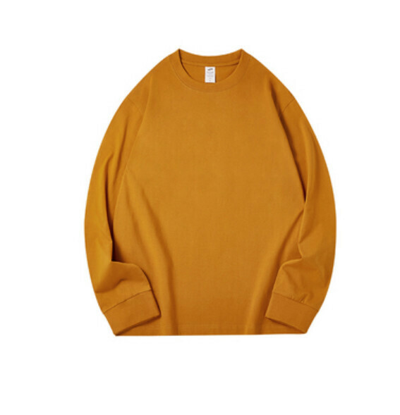 Loose crew neck long sleeve T (bright orange) [S-2XL size] [Contact customer service to confirm the shipping size after placing an order]