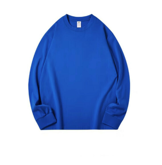 Loose crew neck long sleeve T (royal blue) [S-2XL size] [Contact customer service to confirm the shipping size after placing an order]