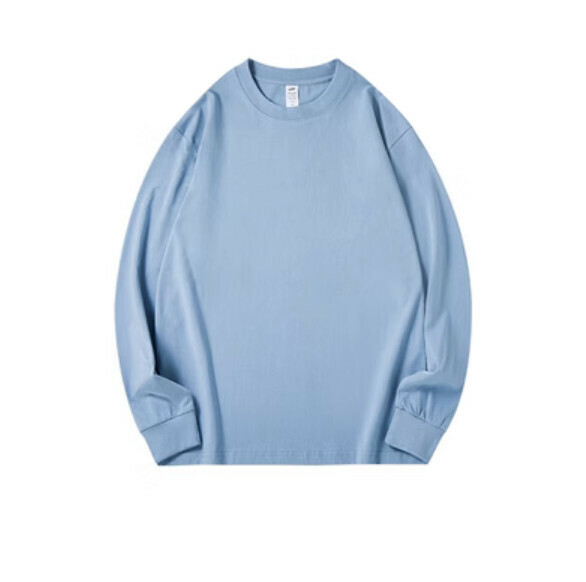 Loose crew neck long sleeve T (haze blue) [S-2XL size] [Contact customer service to confirm the shipping size after placing an order]