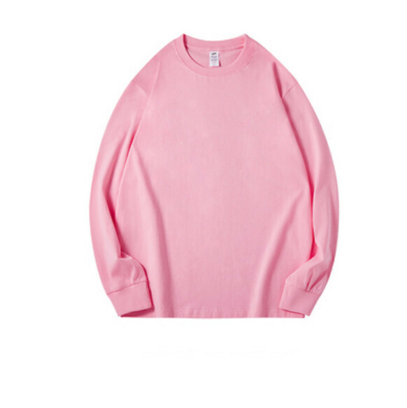 Loose crew neck long sleeve T (cherry blossom pink) [S-2XL size] [Contact customer service to confirm the shipping size after placing an order]