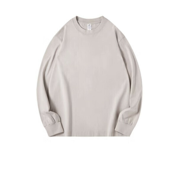 Loose round neck long sleeve T (gull gray) [S-2XL size] [Contact customer service to confirm the shipping size after placing an order]