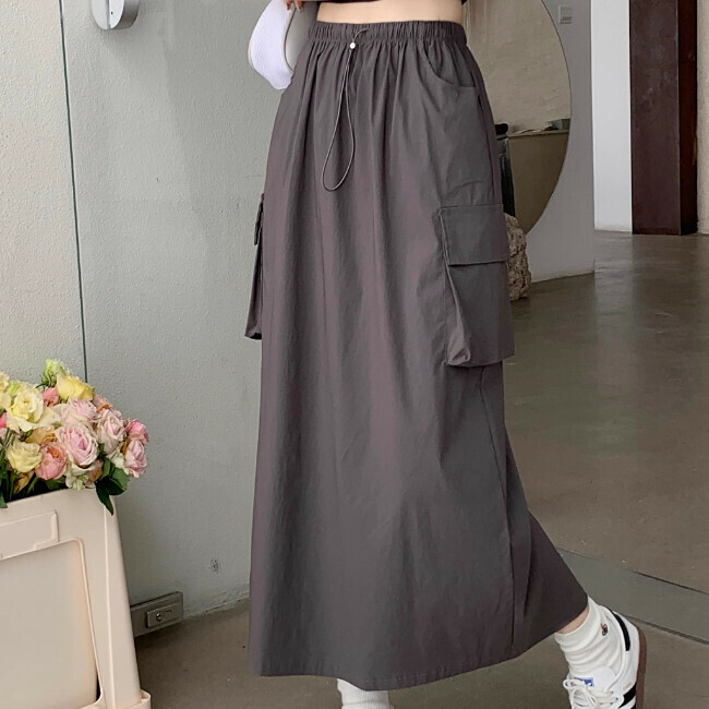 Hot selling simple straight skirt (size S-L) (grey) (contact customer service after placing the order to confirm the delivery size)