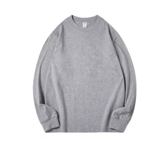 Loose crew neck long sleeve T (smoke gray) [S-2XL size] [Contact customer service to confirm the shipping size after placing an order]