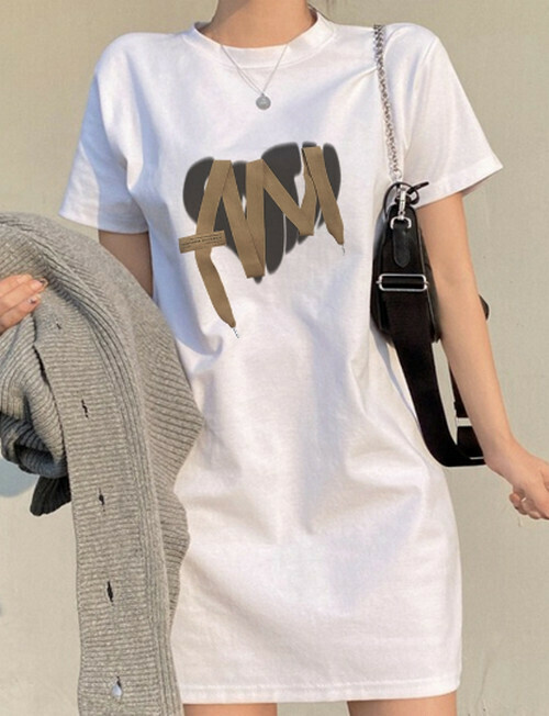 Hot selling mid-length T-shirt [white] [S-L size] (please contact customer service to confirm the delivery size after placing the order)