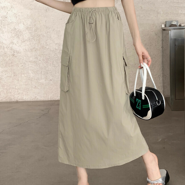 Hot selling simple straight skirt (size S-L) (light card color) (contact customer service after placing the order to confirm the delivery size)