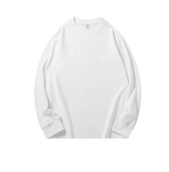 Loose crew neck long sleeve T (white) [S-2XL size] [Contact customer service to confirm the shipping size after placing an order]