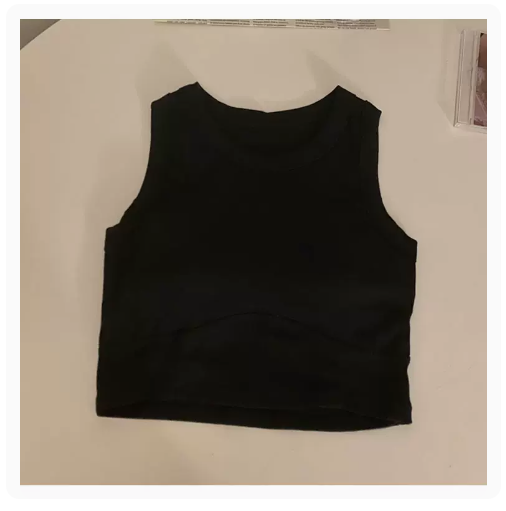 Round Neck Solid Tank Top (Black) (One Size)