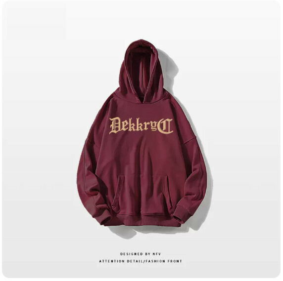 熱賣連帽衛衣【M-3XL】【酒紅色-春秋薄款】(下單後聯絡客服確認發貨尺碼) 