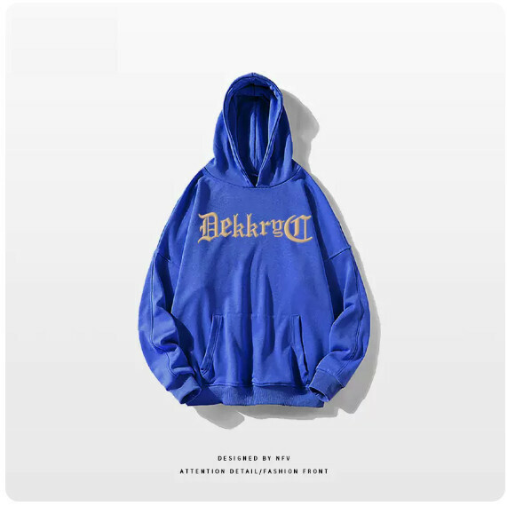 熱賣連帽衛衣【M-3XL】【寶藍色-春秋薄款】(下單後聯絡客服確認發貨尺碼) 